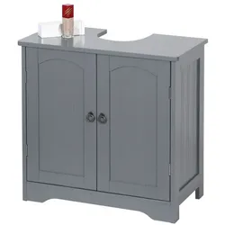 Relaxdays Waschbeckenunterschrank mit Einlegeboden Grau