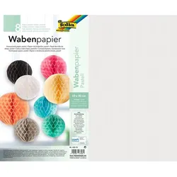 folia Wabenpapier weiß, ocker, rosa, hellblau, mint, beige, grau, schwarz