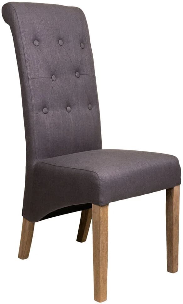 Wanderlust deco Chaise en bois tapissée gris 44x58x48/107h Gris 44x107x58cm