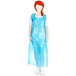 Schürze einweg geblockt ca. 60 my aus LDPE Blau 140x75 cm 25 Stück