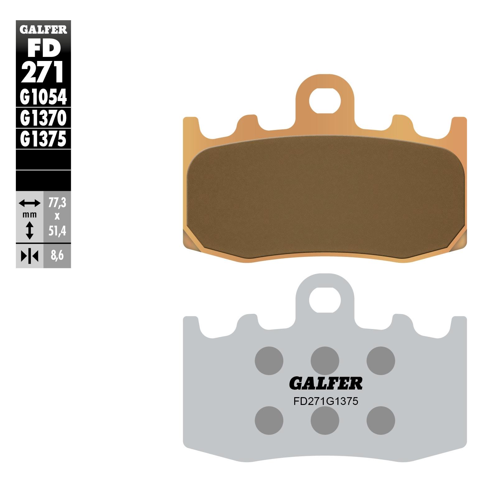 Galfer Bike GALFER Bremsbelag FD271 G1375 - Sinter Metal Sport, Bremsbeläge Motorrad, Satz, vorn, vorn BMW (Sintermetall) (FD271-G1375)