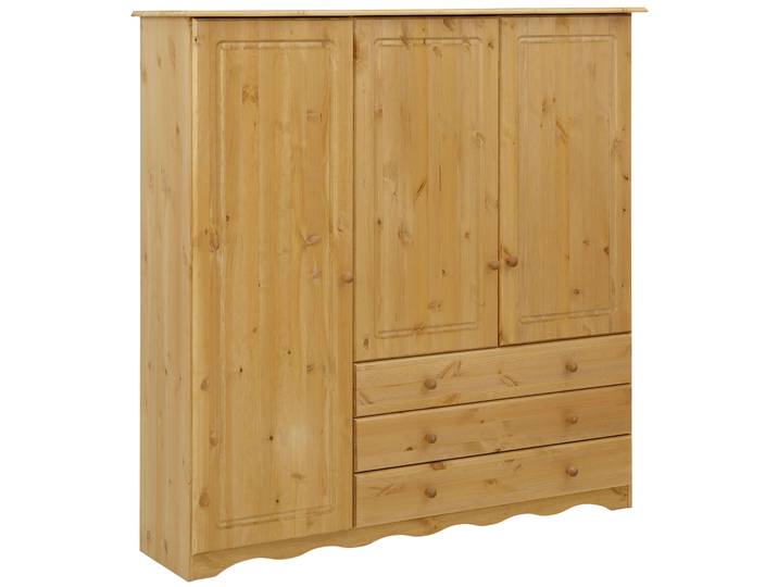 Wäscheschrank HOME AFFAIRE Minik , beige (natur gebeizt, gewachst), B:140cm H:140cm T:35cm, Massivholz, Schränke, Wäscheschrank, aus schönem massivem Kiefernholz, in unterschiedlichen Farbvarianten, Topseller
