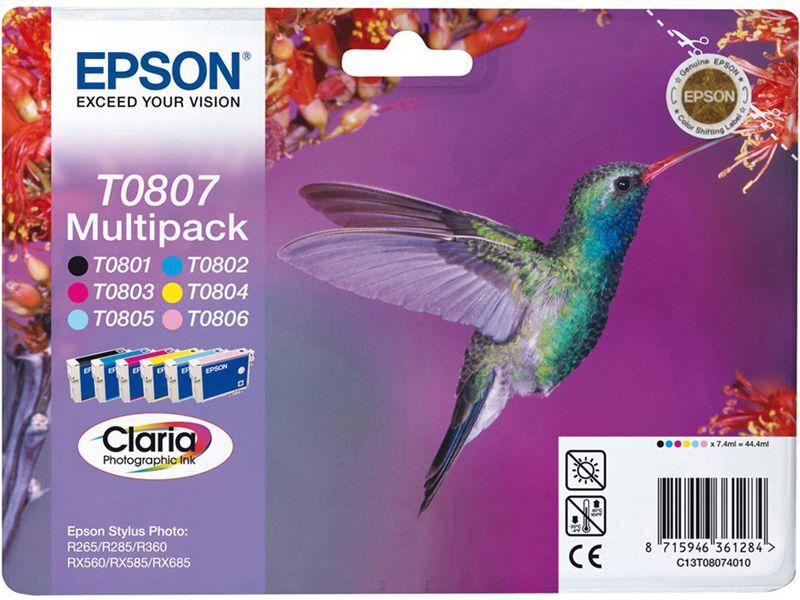 Epson T0807 - 6 couleurs - Cartouche d'encre - Multipack 6 couleurs