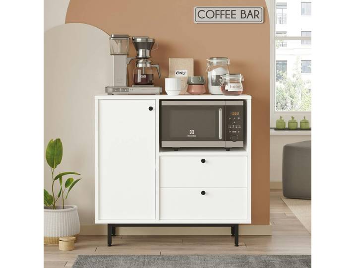 Meuble de cuisine avec niche micro-ondes JENA - Blanc