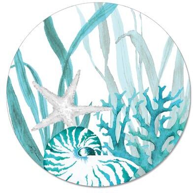 Counterart Glass Lazy Susan - Coral Life - 13x.042
