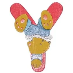 Holzbuchstabe Y Bär-Design (H 10 cm) - H 10 cm