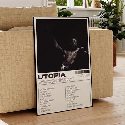 Inspired Finds Modern Travis Scott Music Canvas Wall Art Set For Living Room And Home Decor utopia Pose 8.27x11.81in No Frame
