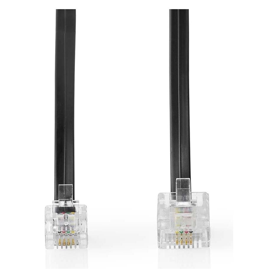 Nedis Telefon-Verlängerungskabel | RJ11 Stecker | RJ45 Stecker | 5.00 m | Kabeldesign: Flach | Besch (TCGL90201B50)