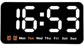 Daily Discovery Voice Control Digital Wall Clock, Large LED Clock With Temperature Display And Dual Alarm 1pcs White Light