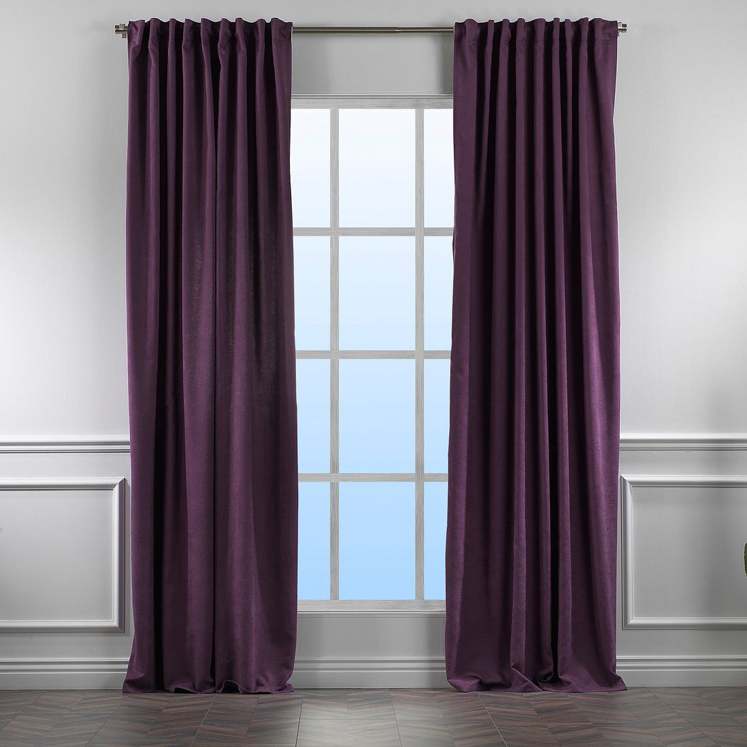 Noine Home Deco Room Darkening Single Curtain Panel Purple 260cm Width x 325cm Drop