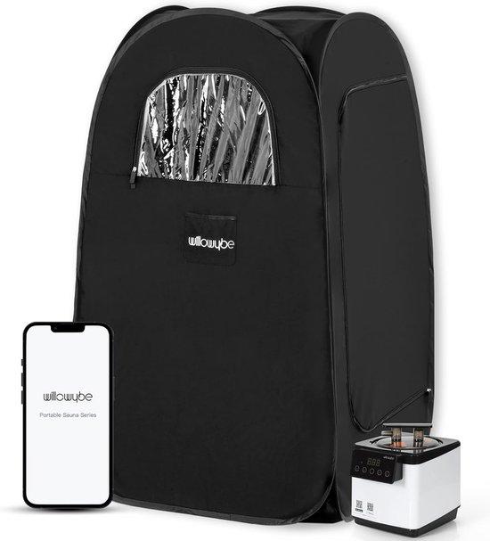 Saunastoel mit Bluetooth, tragbar, opvougbaar, Stahl, schwarz, Infrarot, Dampf sauna