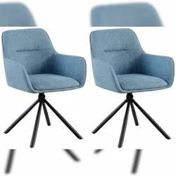 CLP 2er Set Stuhl Tipton Stoff blau