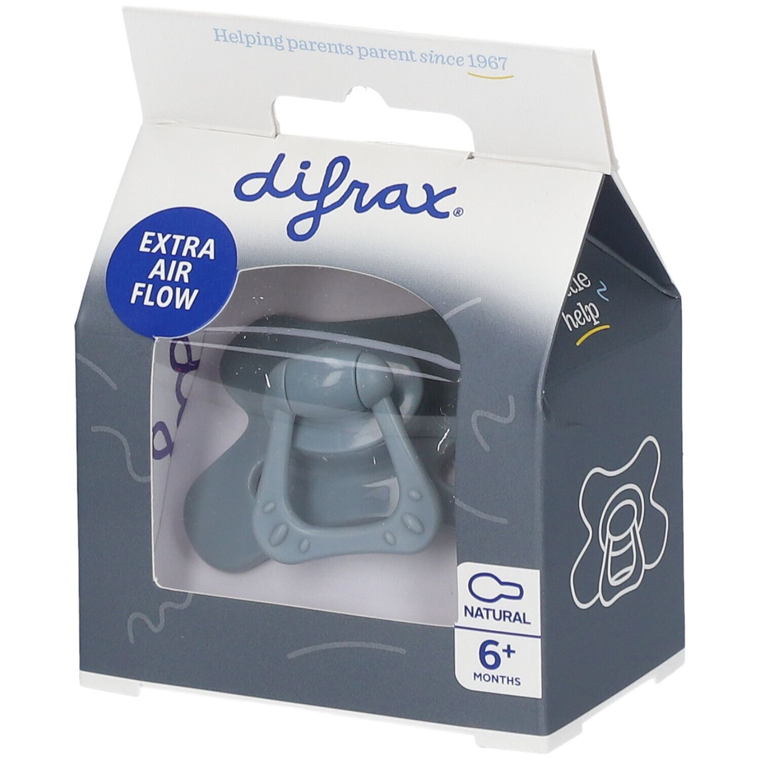 Difrax Fopspeen Natural Stone 6 Maanden+ 1 St Sauger