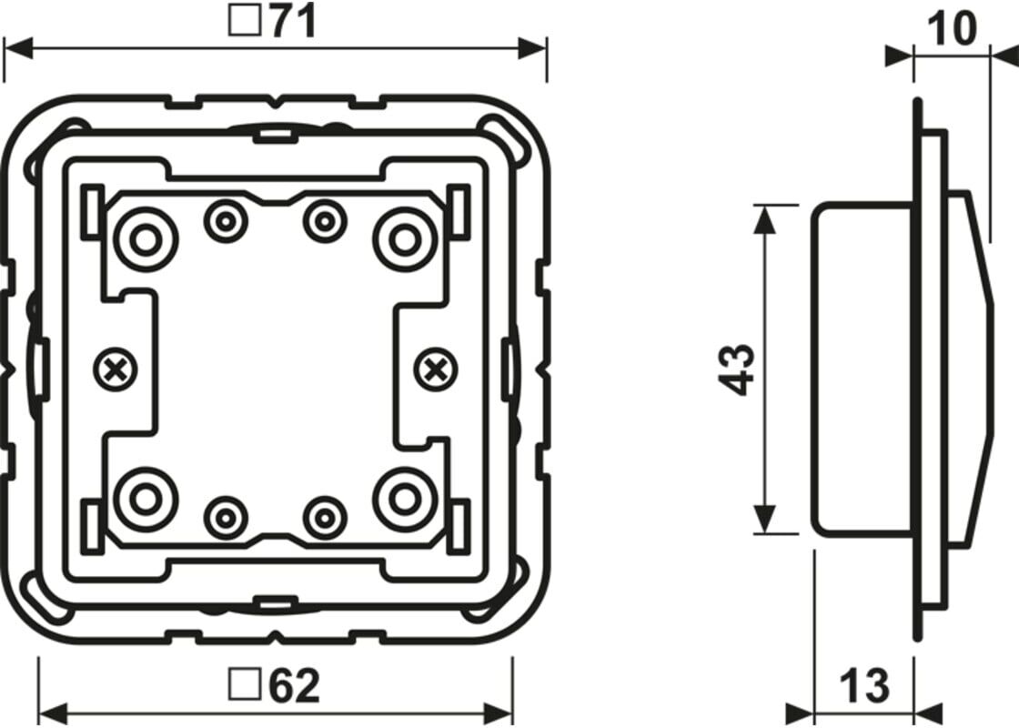 Jung KNX-Taster Erweiterung 2-fach LS CD 10921 TE (LSCD10921TE)