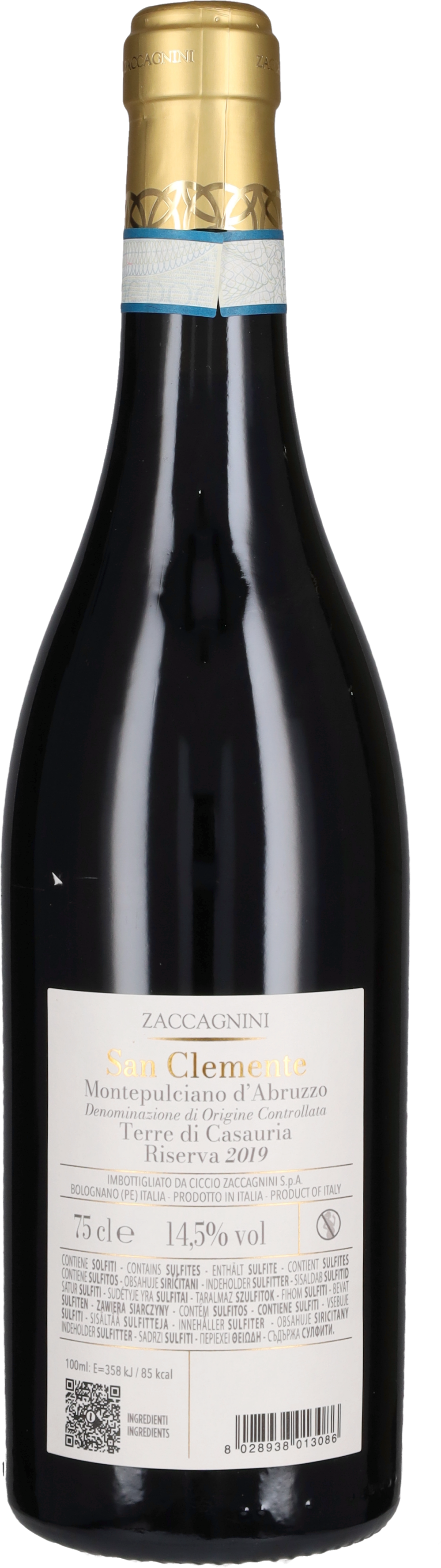 Montepulciano d'Abruzzo Riserva 'San Clemente' Zaccagnini 2019