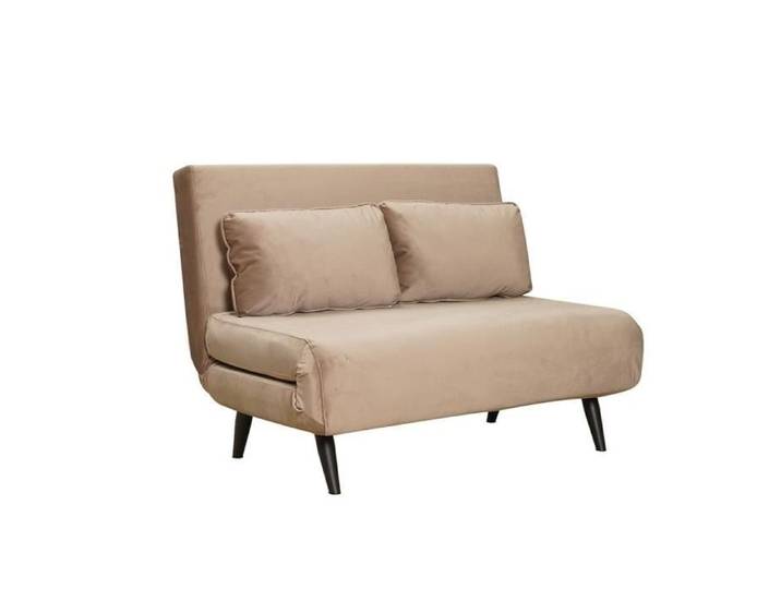 Livin24 Canapé convertible lit 120 x 190 cm Kristian en velours taupe