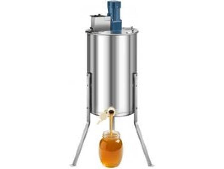 VEVOR Elektrische Honigschleuder, 3-Rahmen-Tangentialschleuder mit transparentem Deckel, 140 W Honigextractor aus Edelstahl, höhenverstellbar, Wabenextraktionsgerät für die Bienenzucht