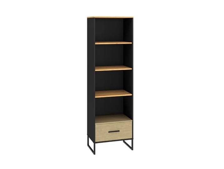 Lomadox Regal 60cm breit, schwarz mit Eiche und Sandfarben