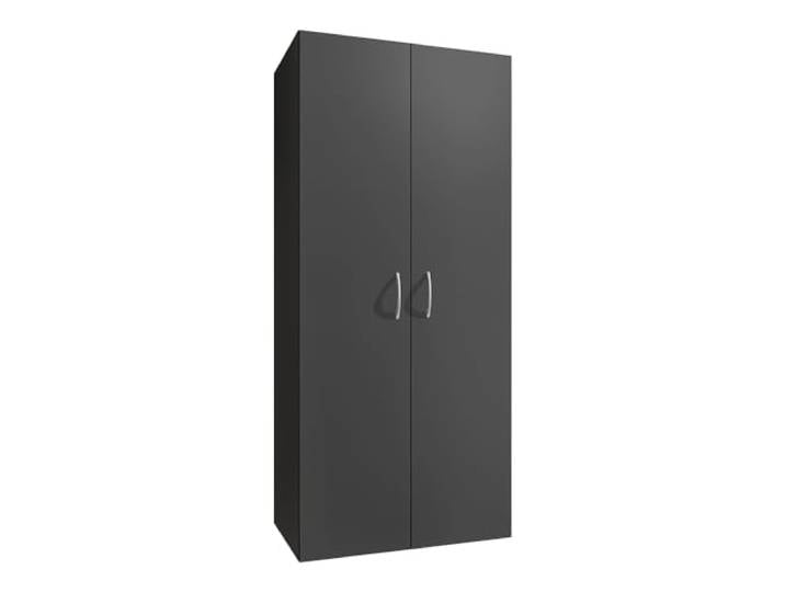 Lomadox Schrank Stauraumschrank 2-türig Graphit, B/H/T ca. 80/185/40 cm