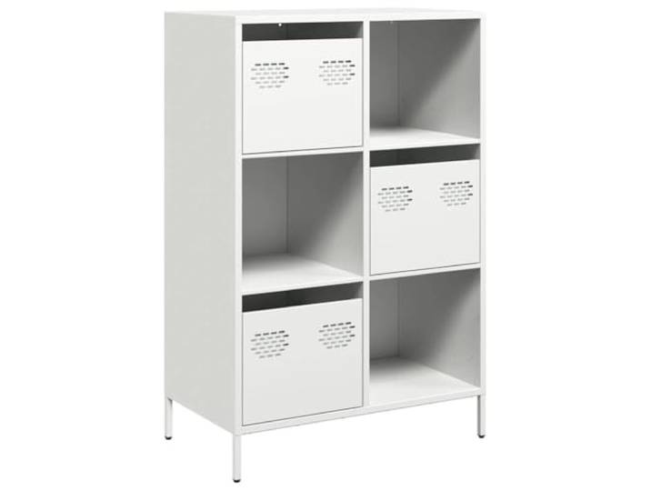 HGFDVCMR Highboard Weiß 68x39x103,5 cm Metall Schrank Vielseitiger Metallschrank mit 3 Schubladen und 3 Fächern für Wohnzimmer, Schlafzimmer und Büro.