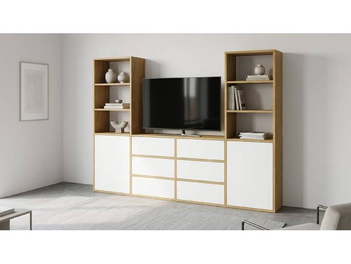 TV-Regal nach Maß Eiche Natur geölt