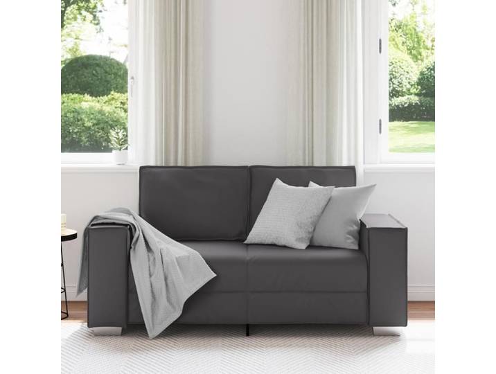 Clarence* Canapé Loveseat Canapé d'angle/Sofa - 2 positions - Gris 120 cm en simili cuir EU755423