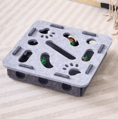 Inspire Picks Play Tunnel Interactive Cat Maze Puzzle Toy With Bell Balls gray Square