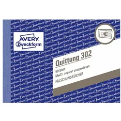 Avery Zweckform Formularbuch »Quittung, MwSt. separat mit Netto-Brutto« - 1-fach weiß, 14.8x10.5 cm