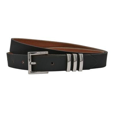 Ledergürtel ANNAMATONI "AnnaMatoni AnnaMatoni Damen Ledergürtel mit silberfarbener", Damen, Gr. TW90, schwarz (schwarz 790), 100% Leder, Gürtel Ledergürtel