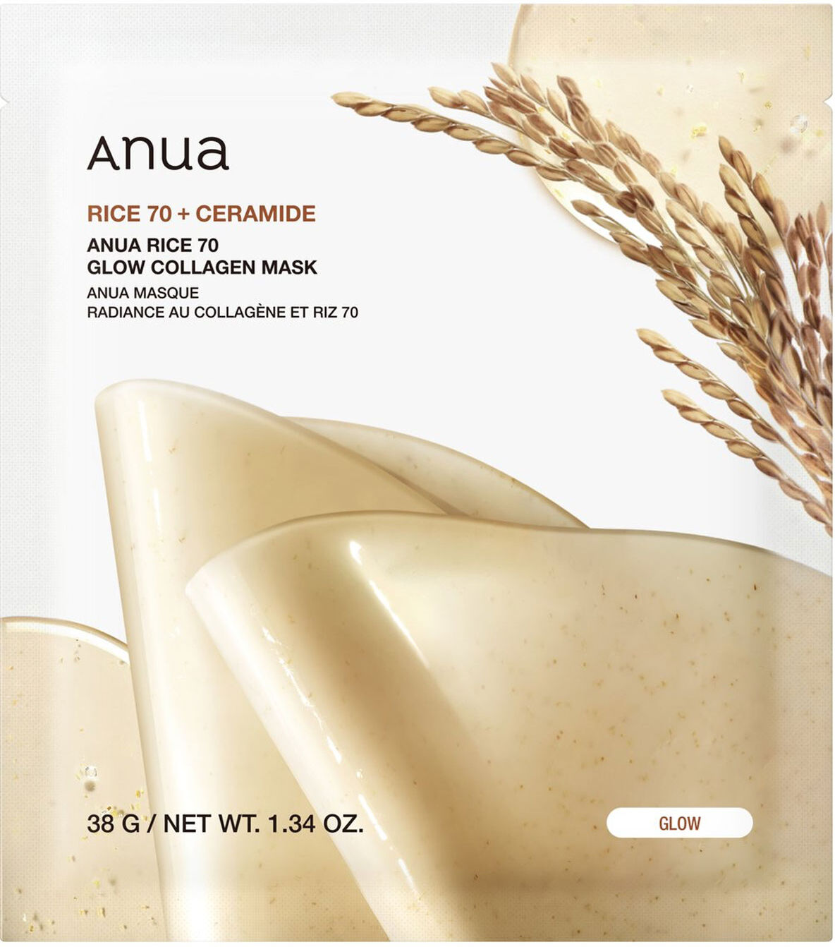 ANUA Rice 70+ Ceramide Glow Collagen Mask