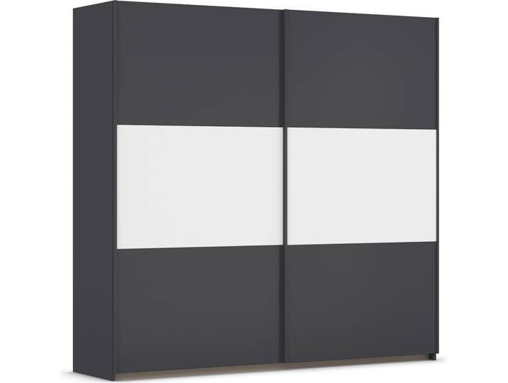 Schwebetürenschrank RAUCH Kleiderschrank Schrank Garderobe Garderobenschrank Wäscheschrank NEO , grau (graumetallic, alpinweiß), B:218cm H:210cm T:59cm, Holzwerkstoff, Schränke, Schwebetürenschrank, mit großzügigem Stauraum und vielfältigen Farbkombinationen