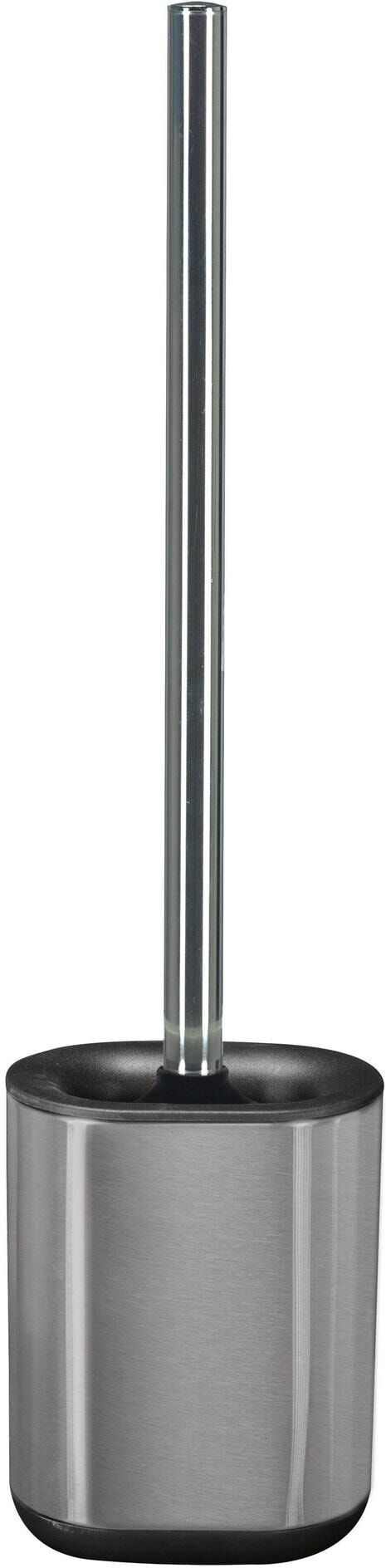 WC-Garnitur KLEINE WOLKE "Stream Silber", silber (silberfarben), H:42cm, Metall, Reinigungsbürsten, WC-Garnitur silberfarben Einheitsgröße
