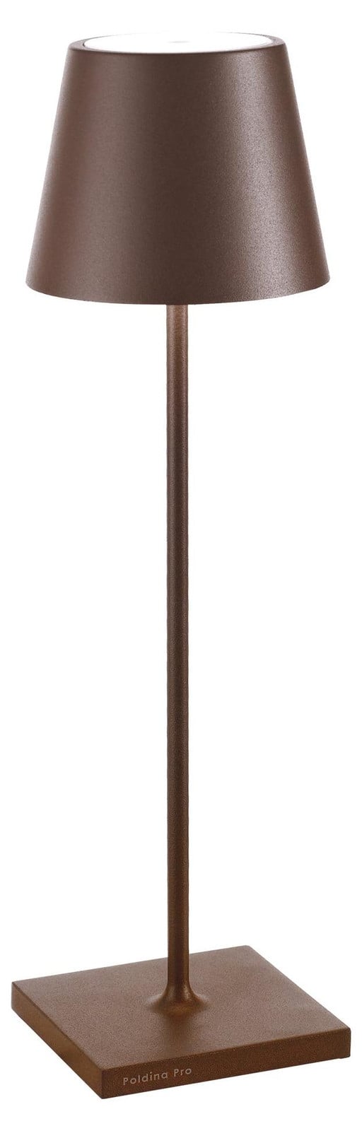 Zafferano Poldina Pro LED-tafellamp Corten, oplaadbaar en dimbaar voor binnen en buiten