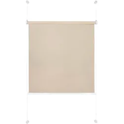 Ondeco Tageslicht Rollo ohne Bohren Klemmrollo Alternative Plissee Klemmfix Sichtschutz Sonnenschutz Farbe: Sand, Größe: 100x130 cm
