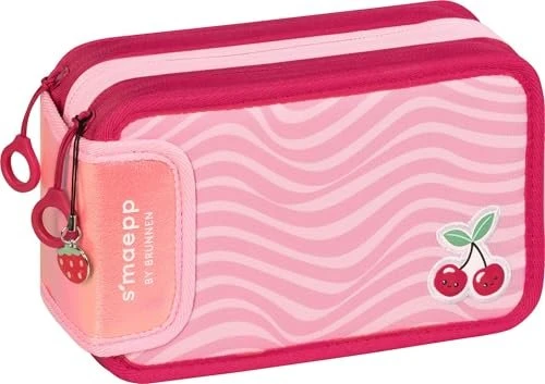 BRUNNEN Federmäppchen befüllt s'maepp Fruity Love rosa/rot 33-teilig, 20,0 x 7,5 cm