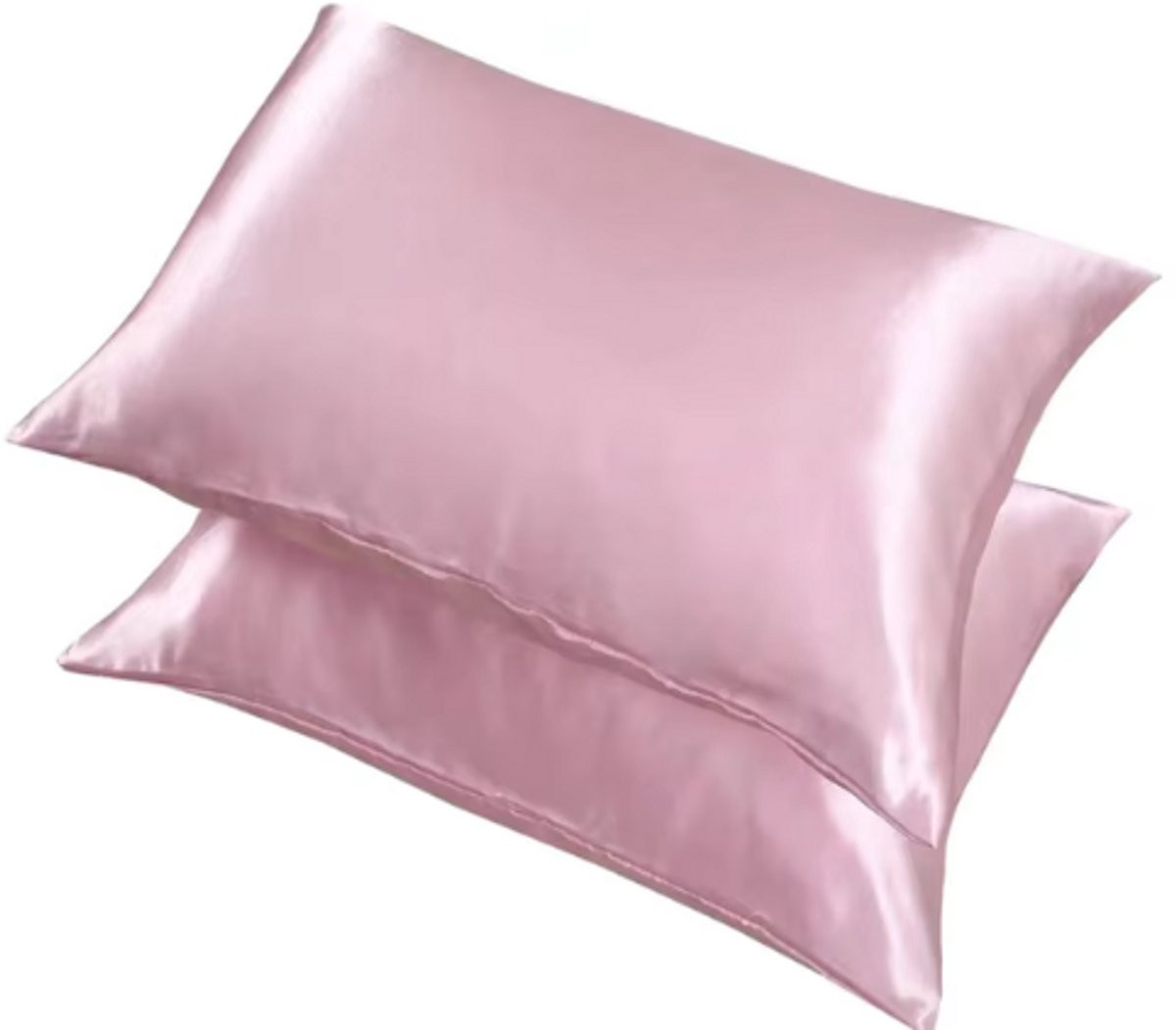 Set van 2 luxe satijnen kussenslopen - Flamingo Roze - 48 x 74 cm