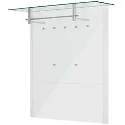 Wohnwert Garderobenpaneel  Intro ¦ weiß ¦ Holzwerkstoff,Glas ¦ Maße (cm): B: 112 H: 117 T: 32.5