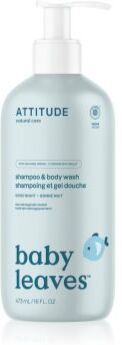 Attitude Baby Leaves Shampoo & Body wash champô e gel de banho para crianças com aroma a maçã doce Good Night 473 ml. Baby Leaves Shampoo & Body wash
