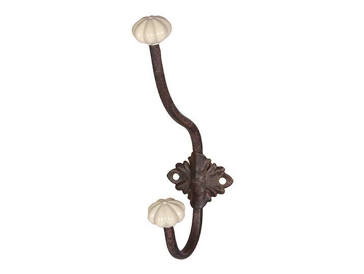 Patère Ansis 5 x 23 x 8cm Blanc/Marron/Blanc