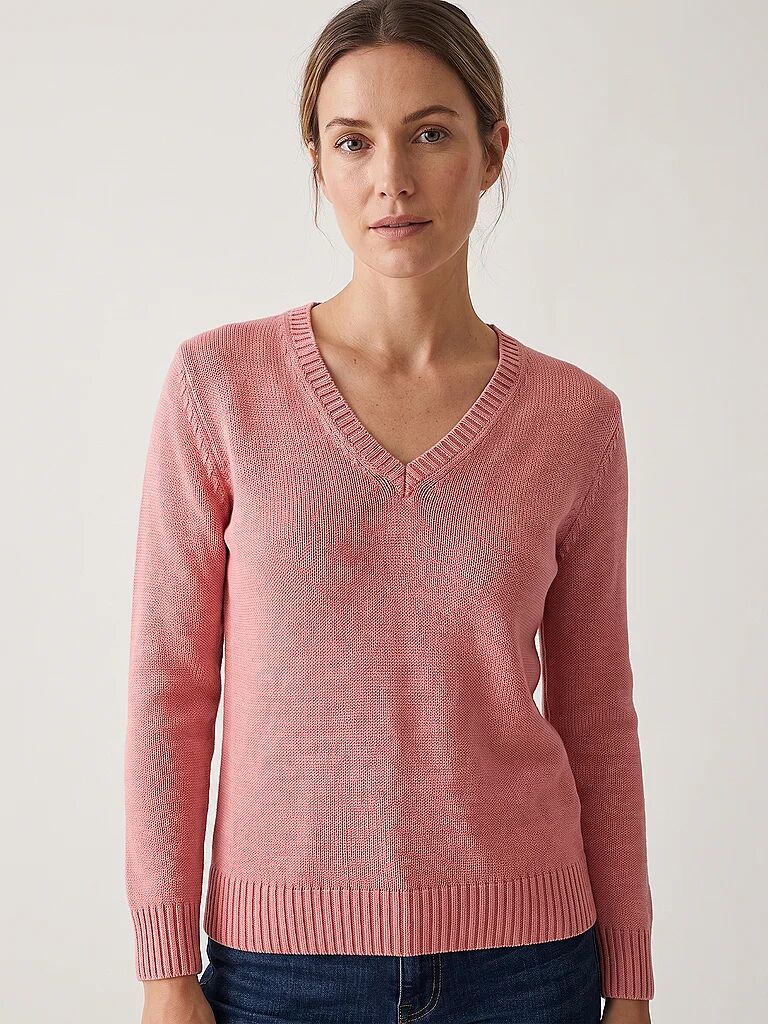SUPERDRY Damen Sweater Washed V-Neck Jumper koralle   M W