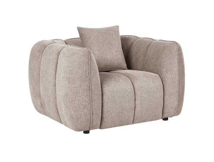 Beliani Sessel Stoff Taupe Ness, 114x69x89 cm, Wohnzimmer, Sessel, Polstersessel