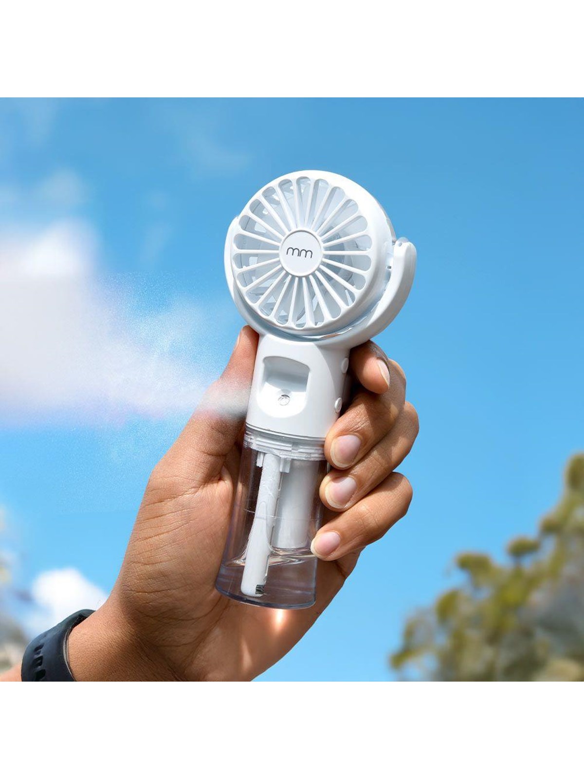 Mikamax Mini-Ventilator - Wasserspray - 1000?mAh Akku - 4 Geschwindigkeiten