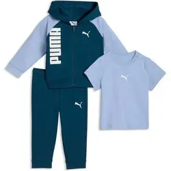 PUMA Kinder Freizeit / Mode Sommer GJ Anzüge Anzüge lang Ki MINICATS Tee Hooded FZ and Pants Set TR INF, Größe 86 in Grau Grau