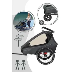Qeridoo Kidgoo 2 - Kinderfahrradanhänger für 2 Kinder - Modell 2026, Farbe: Forest Green