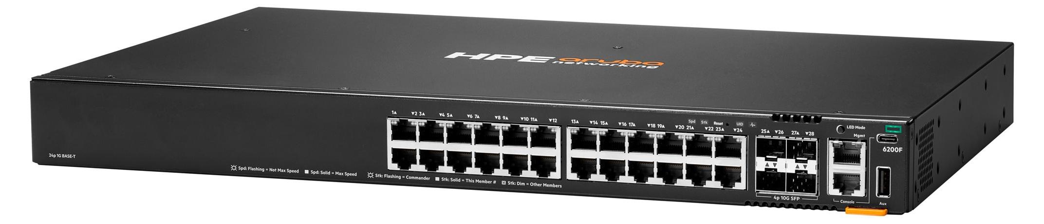 HPE Aruba Networking Networking CX6200F 24G 4SFP+ Switch, Managed, L3, Gigabit Ethernet (10/100/1000), Rack-Einbau, 1U