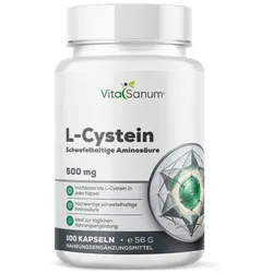 VitaSanum® L-Cystein – 1 Kapsel Tagesportion mit 500 mg L-Cystein