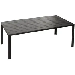 Mendler Alu-Esstisch HWC-N40, Tisch Bistrotisch Gartentisch Balkontisch, wetterfest 180x80cm ~ anthrazit