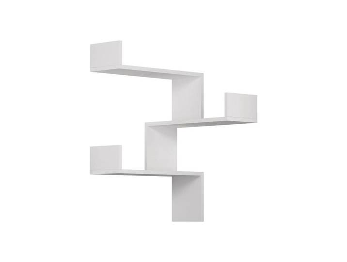 Calicosy Eckregal mit 3 Regalen H90 cm - Luska, Weiß, 60x90x60 cm, Wohnzimmer, Regale, Bücherregale