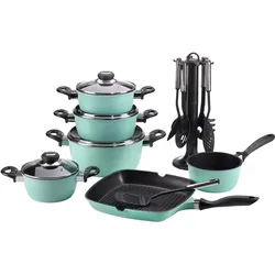Aluguss- Set 17 tlg. mint, versch. Farben