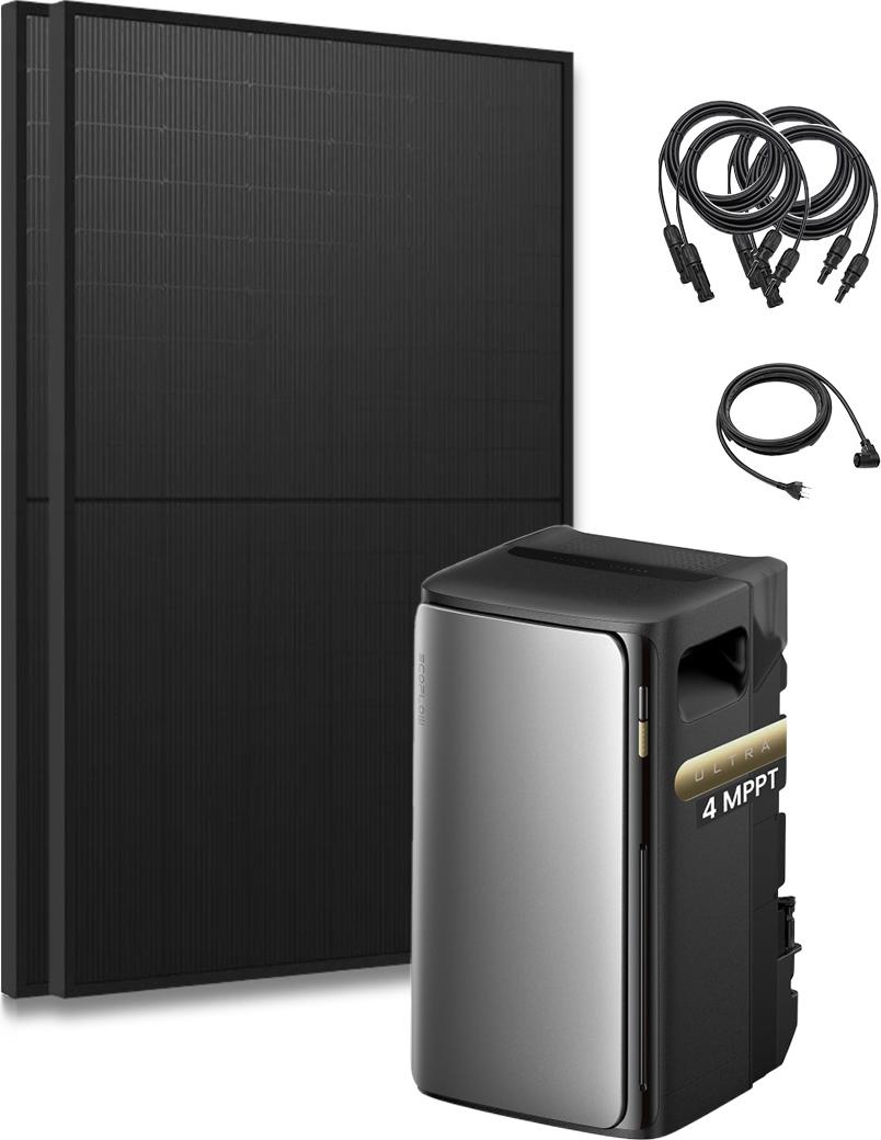 EcoFlow STREAM Ultra Speicher 1,92kWh 1300W Balkonkraftwerk Bifazial für Zuhause Flachdach 0% MwSt